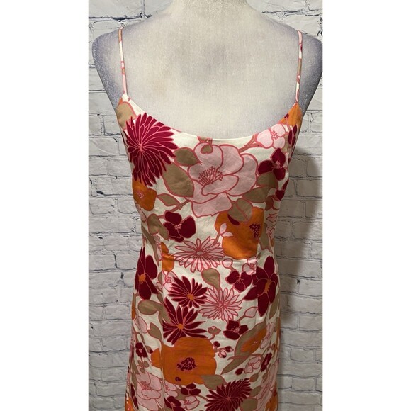 Vintage Y2K Ann Taylor Retro Hawaiian Floral Dress Cotton Size 6 - Picture 2 of 7
